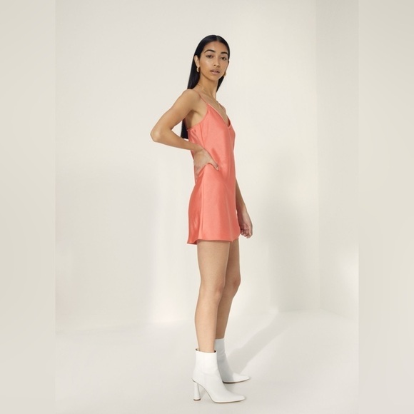 Wilfred Aritzia Mini Slip Dress peach color - Picture 4 of 11